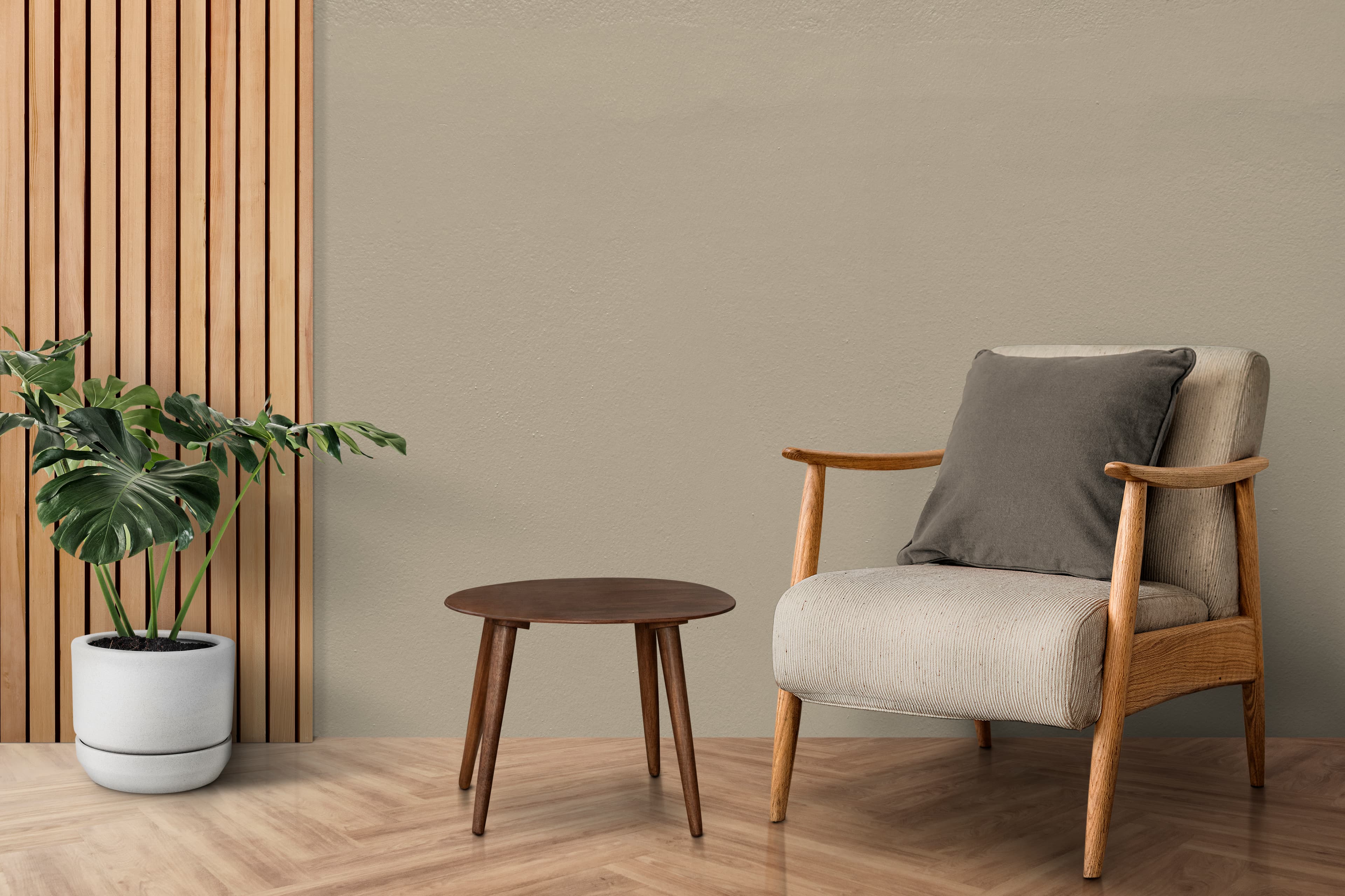 Modern furniture workshop — warm wood textures and Scandinavian craftsmanship